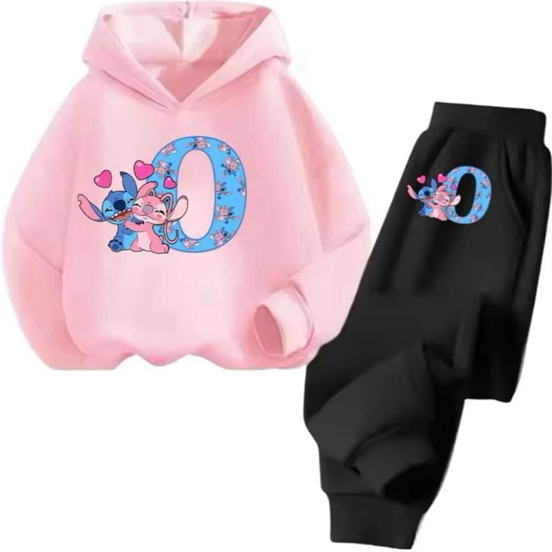 Stitch Personalised Alphabet Girls Children Tracksuit 3-14 Years