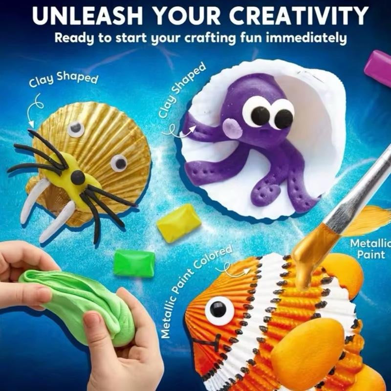 Sea Shell Painting Kit Glow in The Dark Arts & Crafts