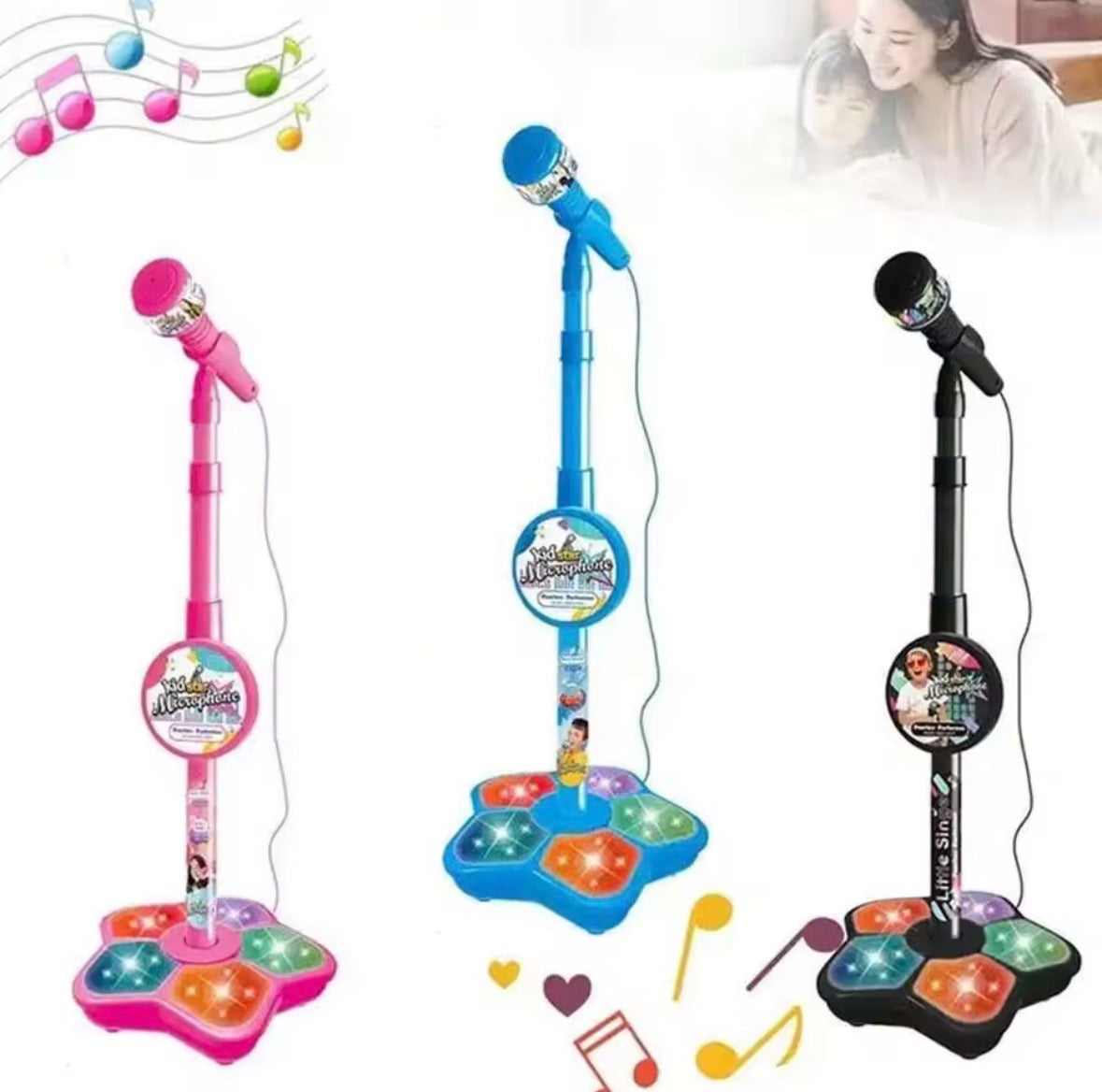 Kids Microphone & Stand Toy, Portable Children's Karaoke