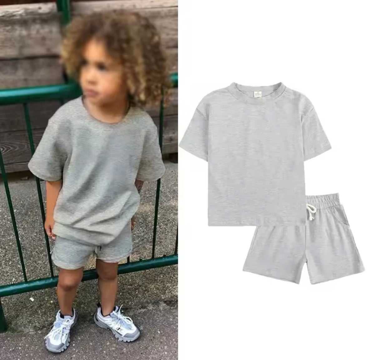 2pc Solid Short & T-Shirt Sets