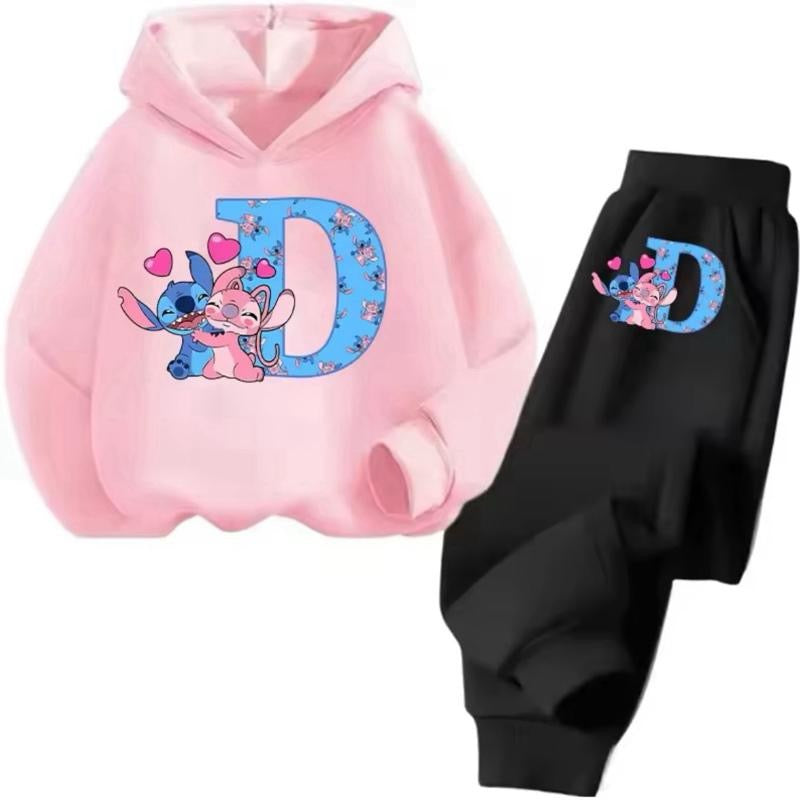 Stitch Personalised Alphabet Girls Children Tracksuit 3-14 Years