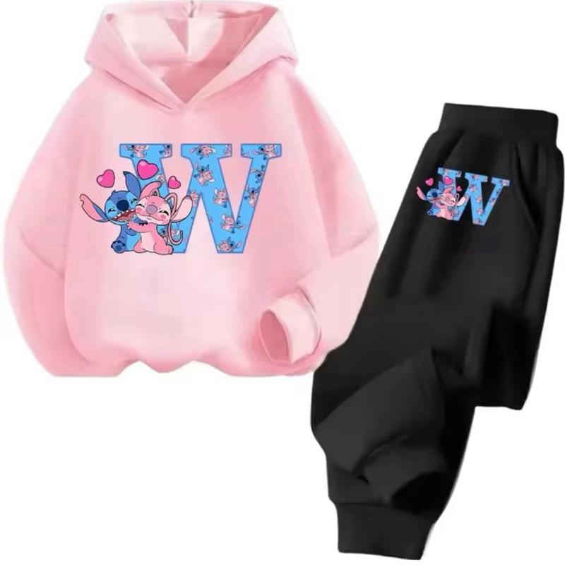 Stitch Personalised Alphabet Girls Children Tracksuit 3-14 Years