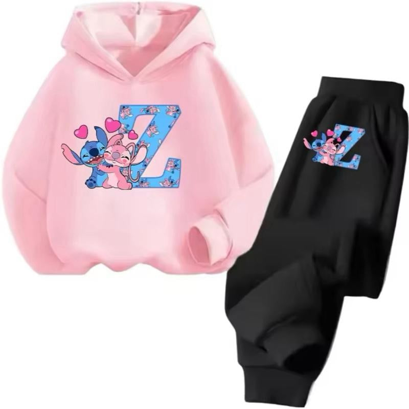Stitch Personalised Alphabet Girls Children Tracksuit 3-14 Years
