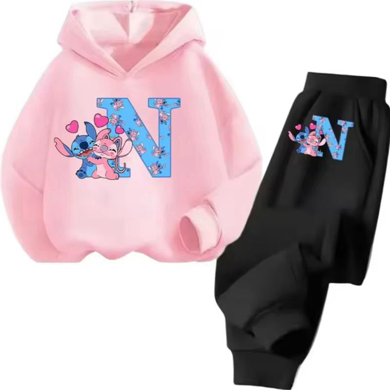 Stitch Personalised Alphabet Girls Children Tracksuit 3-14 Years