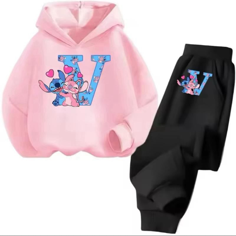 Stitch Personalised Alphabet Girls Children Tracksuit 3-14 Years