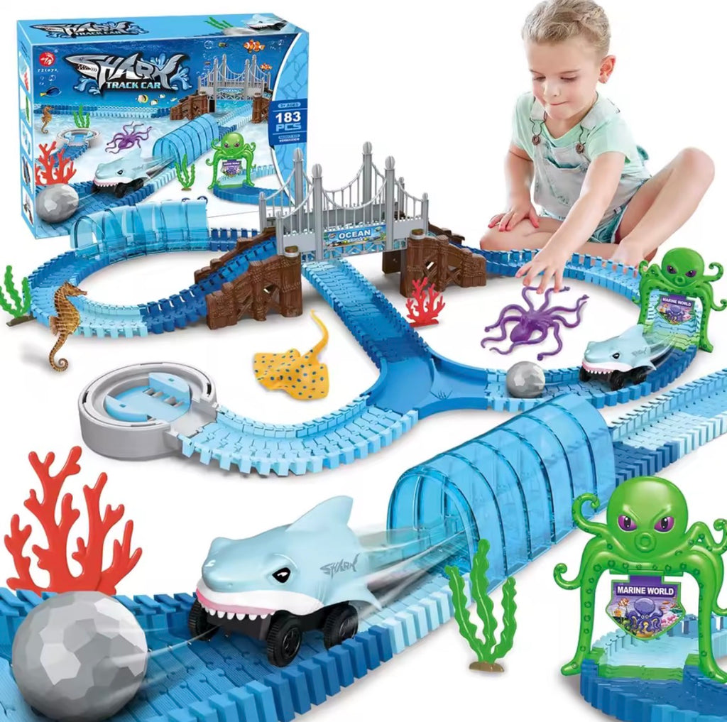 VATOS 182pc Track Toys Shark Race Car