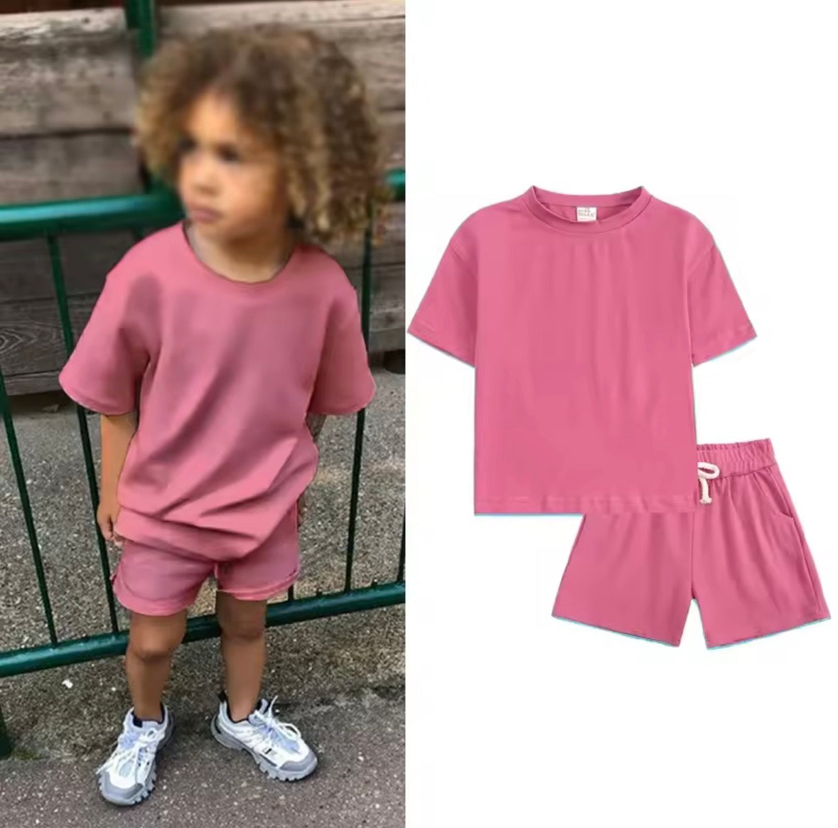 2pc Solid Short & T-Shirt Sets