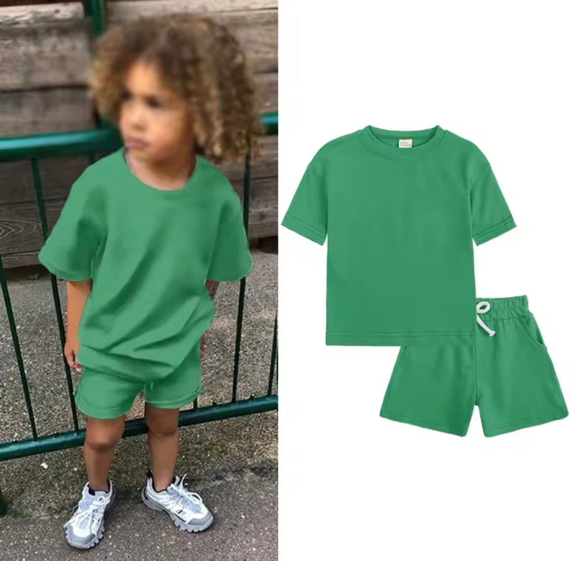 2pc Solid Short & T-Shirt Sets
