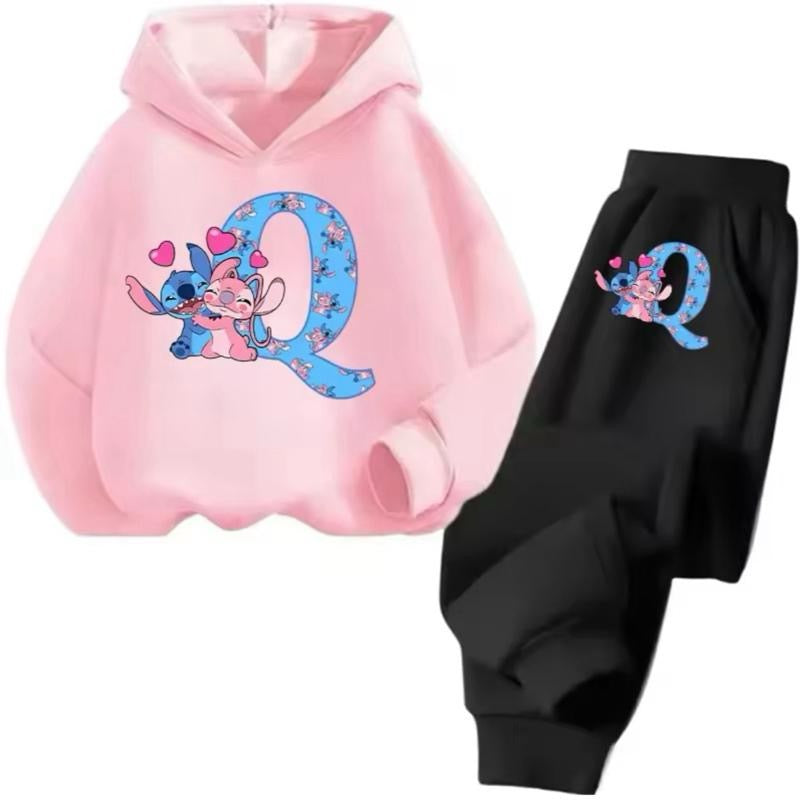 Stitch Personalised Alphabet Girls Children Tracksuit 3-14 Years