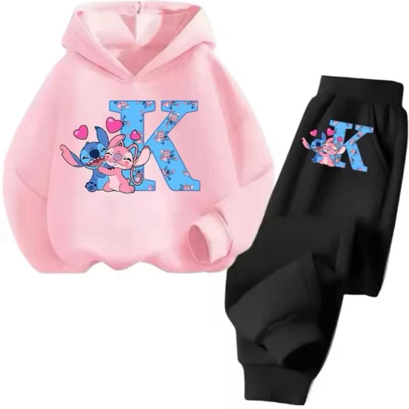 Stitch Personalised Alphabet Girls Children Tracksuit 3-14 Years