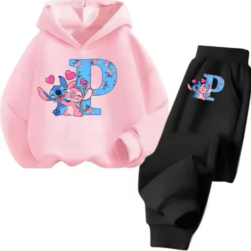 Stitch Personalised Alphabet Girls Children Tracksuit 3-14 Years