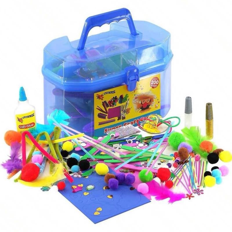 Giant Mega Super Craft Art Carry Case With Over 200 Pieces