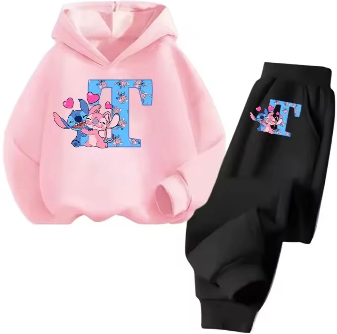 Stitch Personalised Alphabet Girls Children Tracksuit 3-14 Years