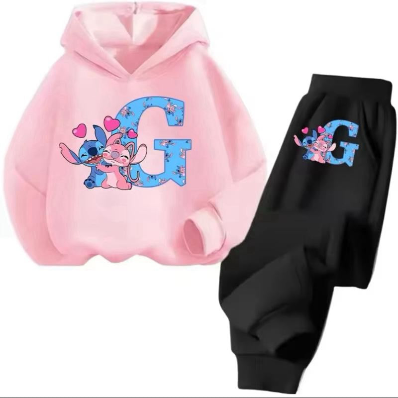 Stitch Personalised Alphabet Girls Children Tracksuit 3-14 Years