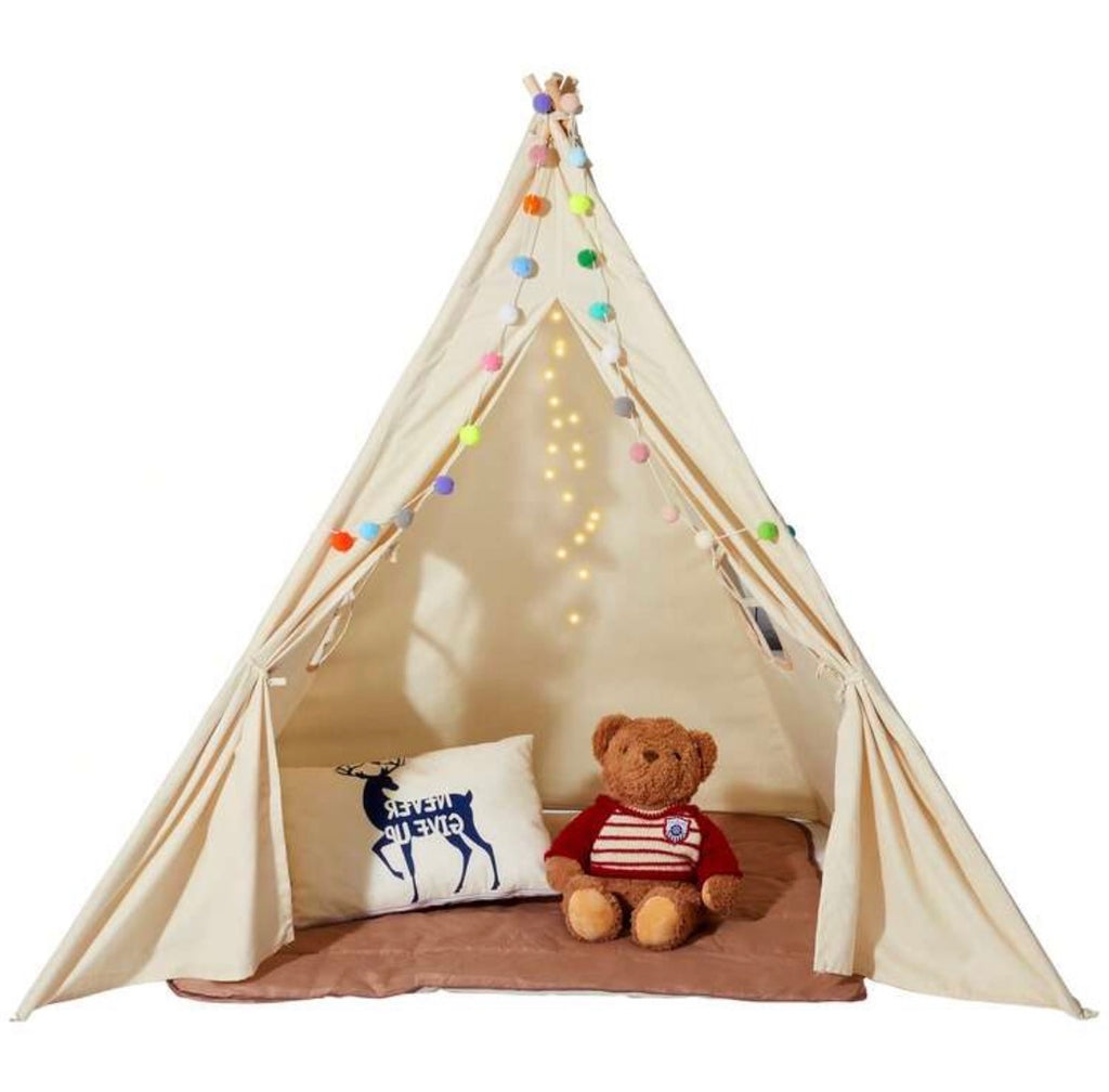 Kids Play Tent Teepee For 1-5 Years Old With Mat & Plush Balls