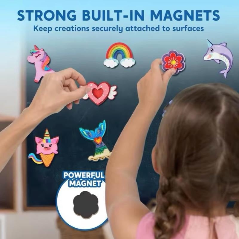 DIY Fantasy Wooden Magnets Kids Unicorn Art & Crafts