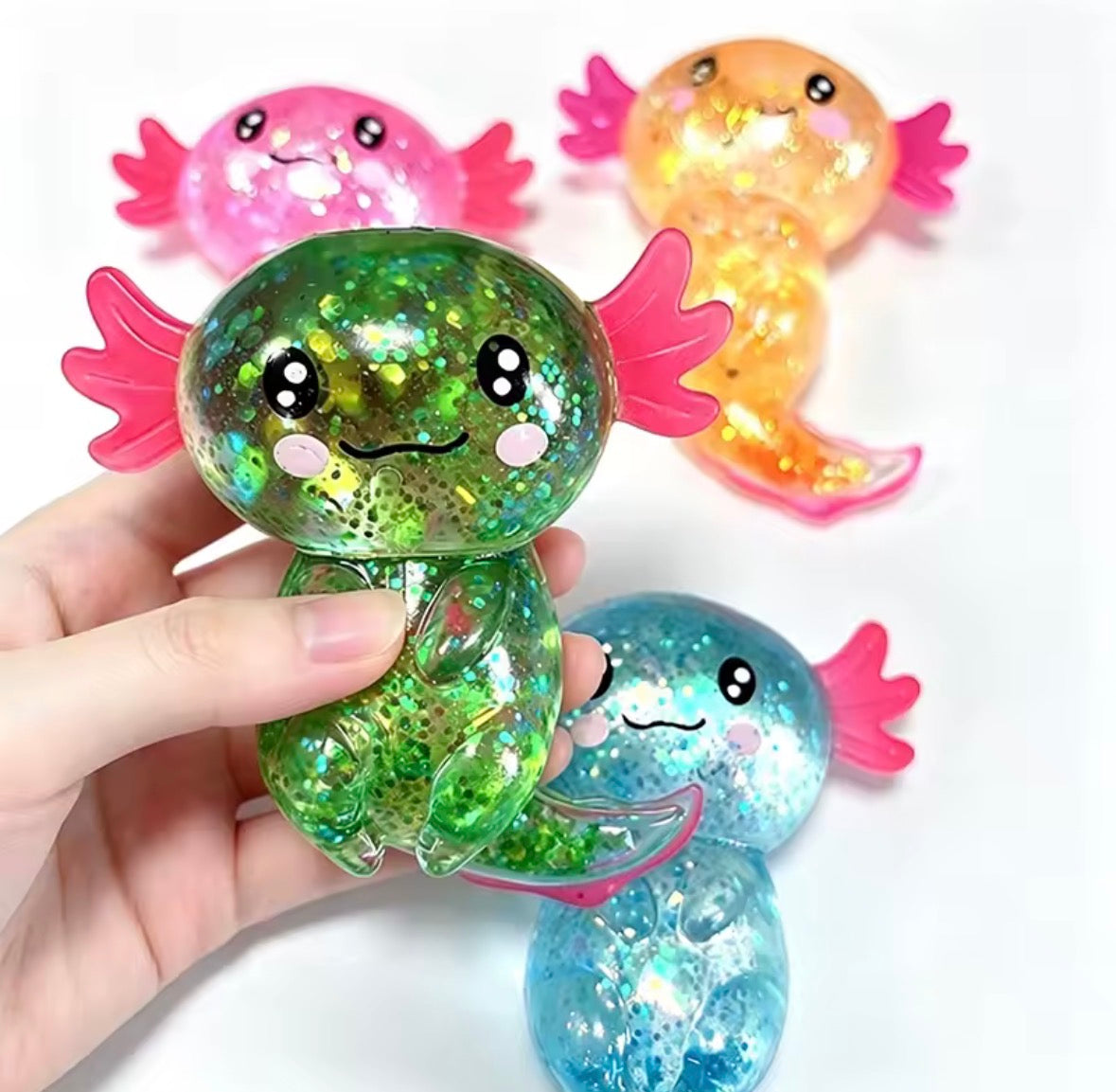Glitter Maltose Axolotl Squishy Squeeze Toy