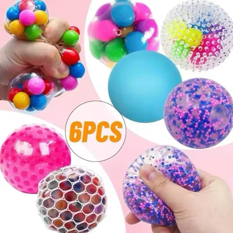 6PCS Small Squishy Stress Balls Set