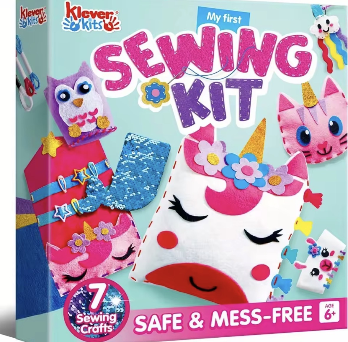 KleverKids 7 Sewing Projects Craft & Sewing Kit