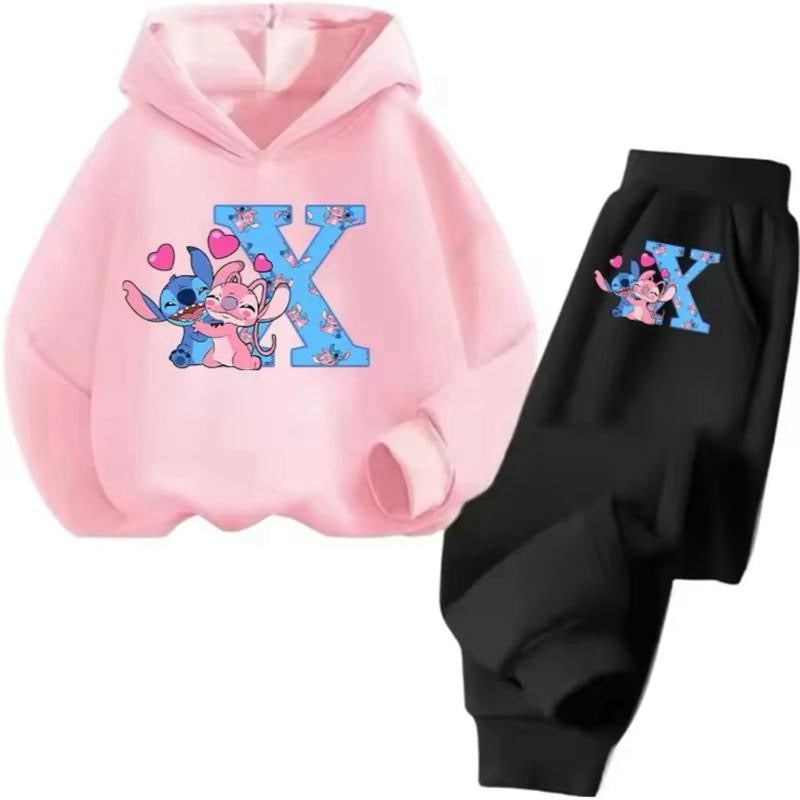 Stitch Personalised Alphabet Girls Children Tracksuit 3-14 Years