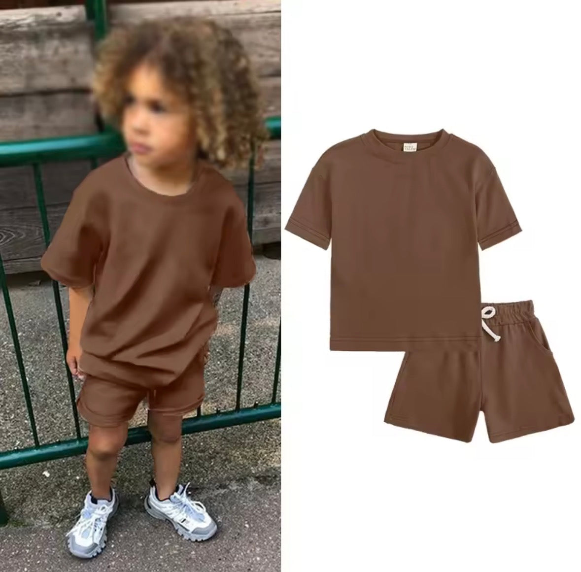 2pc Solid Short & T-Shirt Sets