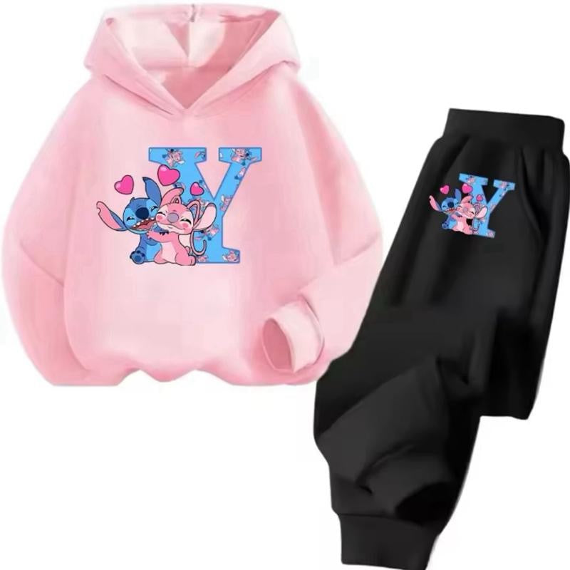 Stitch Personalised Alphabet Girls Children Tracksuit 3-14 Years