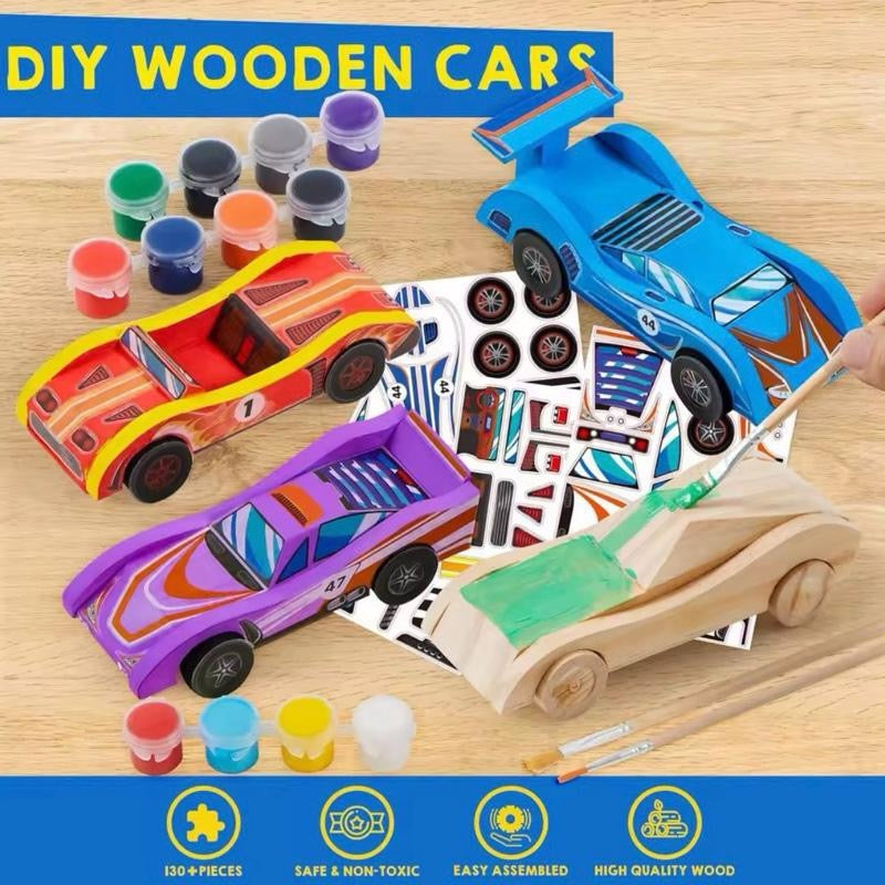 DIY Wooden Race Cars - Build & Paint 4 Race Cars