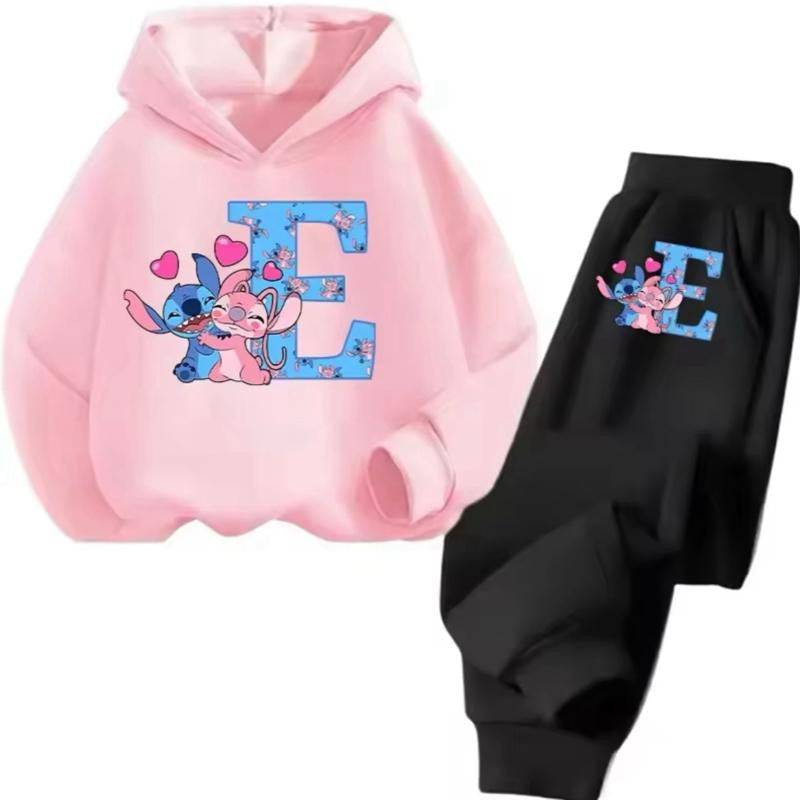 Stitch Personalised Alphabet Girls Children Tracksuit 3-14 Years
