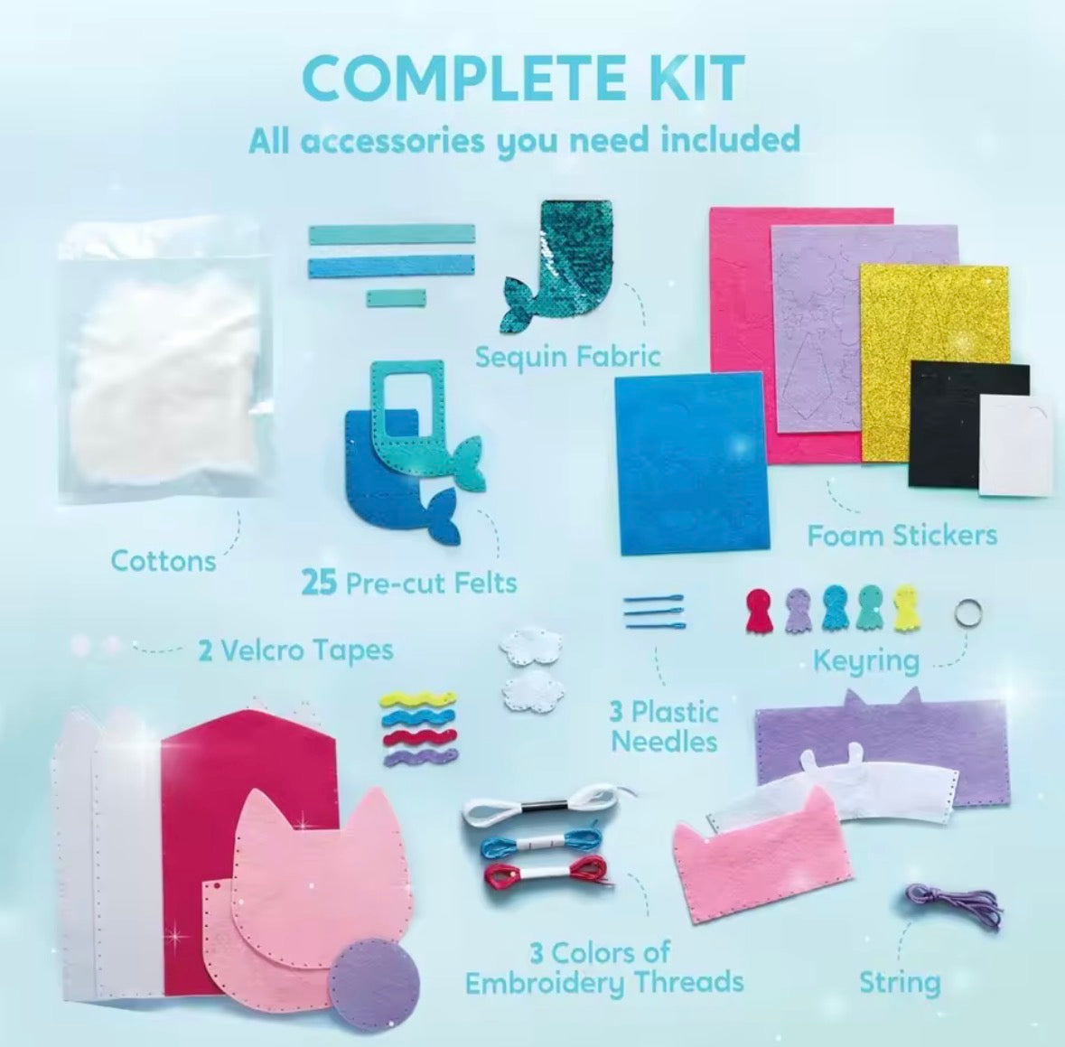 KleverKids 7 Sewing Projects Craft & Sewing Kit