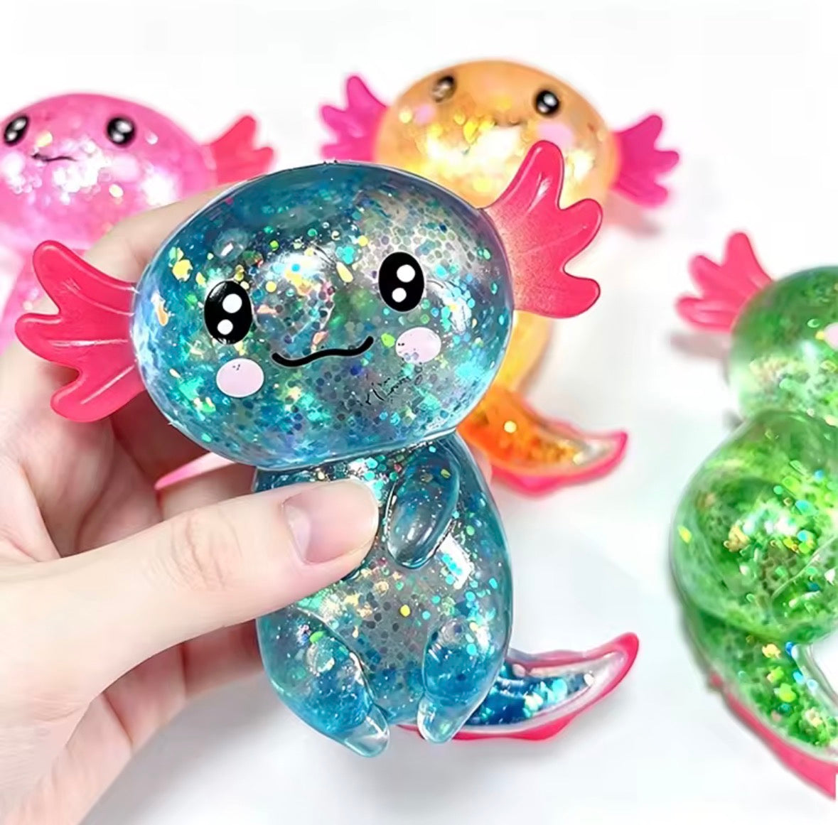 Glitter Maltose Axolotl Squishy Squeeze Toy