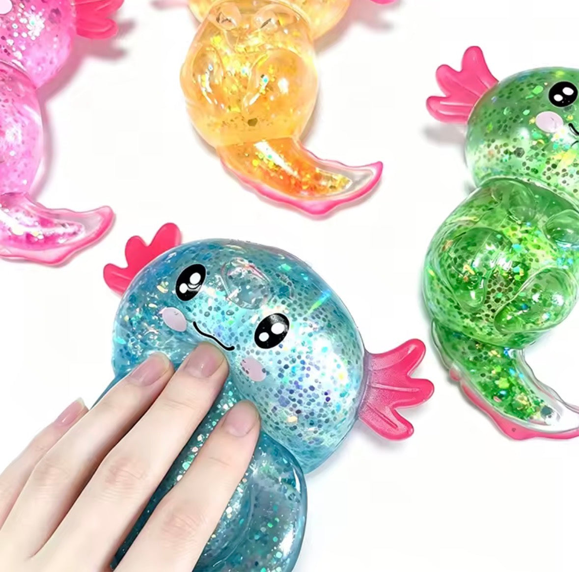 Glitter Maltose Axolotl Squishy Squeeze Toy