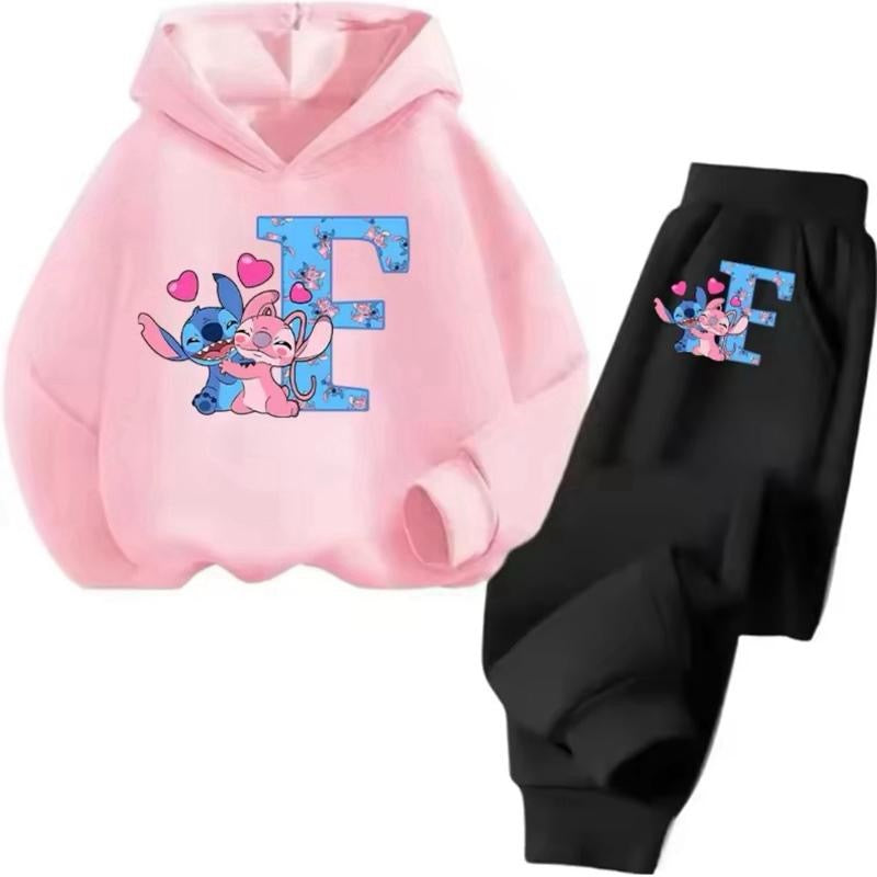 Stitch Personalised Alphabet Girls Children Tracksuit 3-14 Years