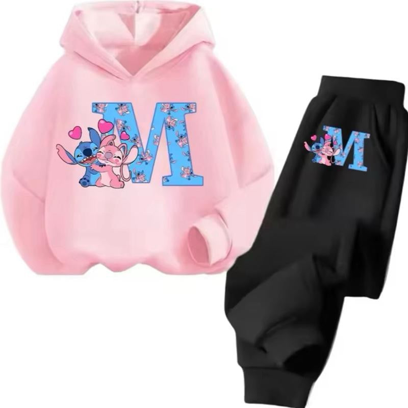 Stitch Personalised Alphabet Girls Children Tracksuit 3-14 Years
