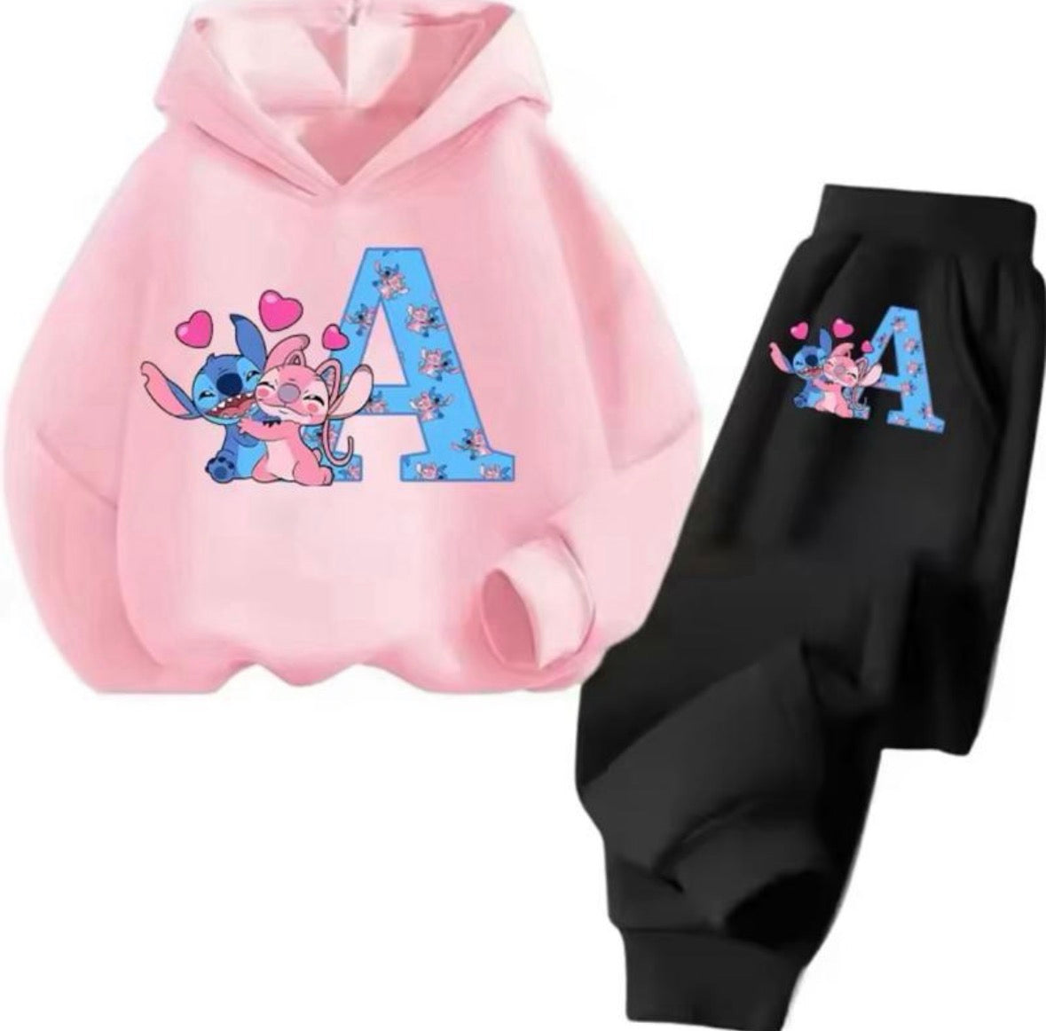Stitch Personalised Alphabet Girls Children Tracksuit 3-14 Years