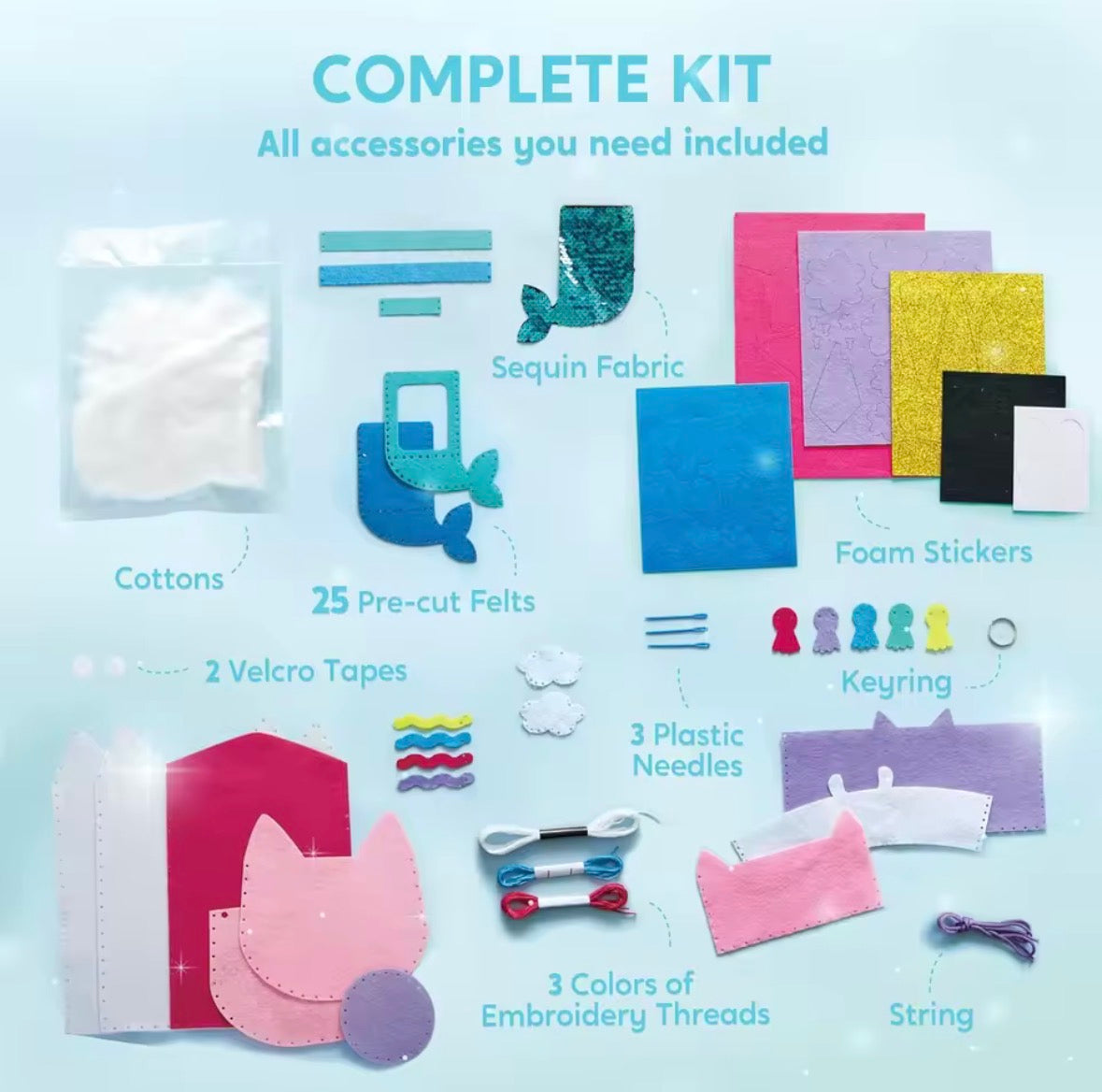 KleverKids 7 Sewing Projects Craft & Sewing Kit