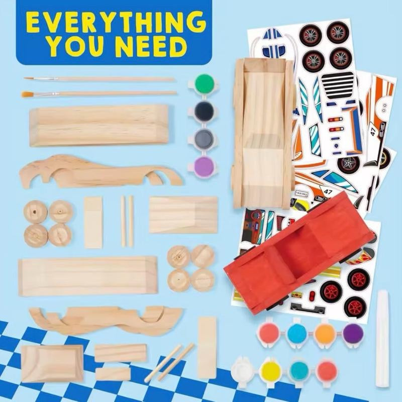 DIY Wooden Race Cars - Build & Paint 4 Race Cars