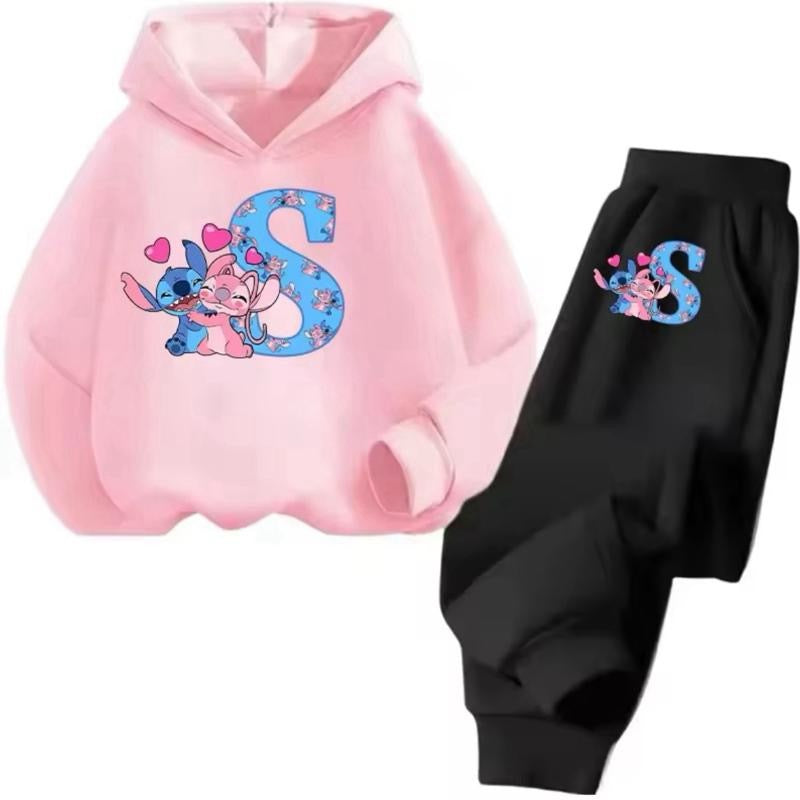 Stitch Personalised Alphabet Girls Children Tracksuit 3-14 Years