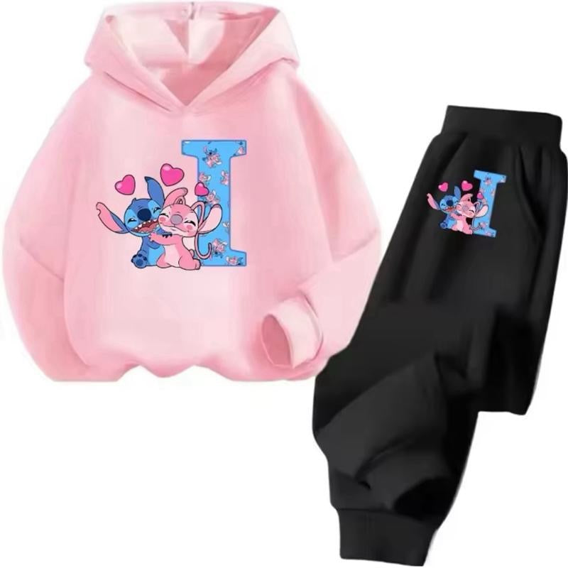 Stitch Personalised Alphabet Girls Children Tracksuit 3-14 Years