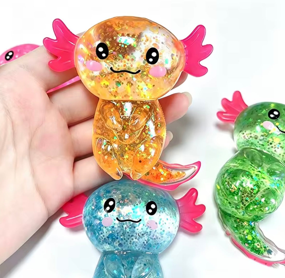 Glitter Maltose Axolotl Squishy Squeeze Toy